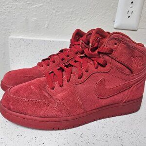 Nike Jordan 1 Red Suede Size 6.5Y/8 Womens "Red October" Great Condition No Box